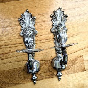 Antique Mounted Candle Holders